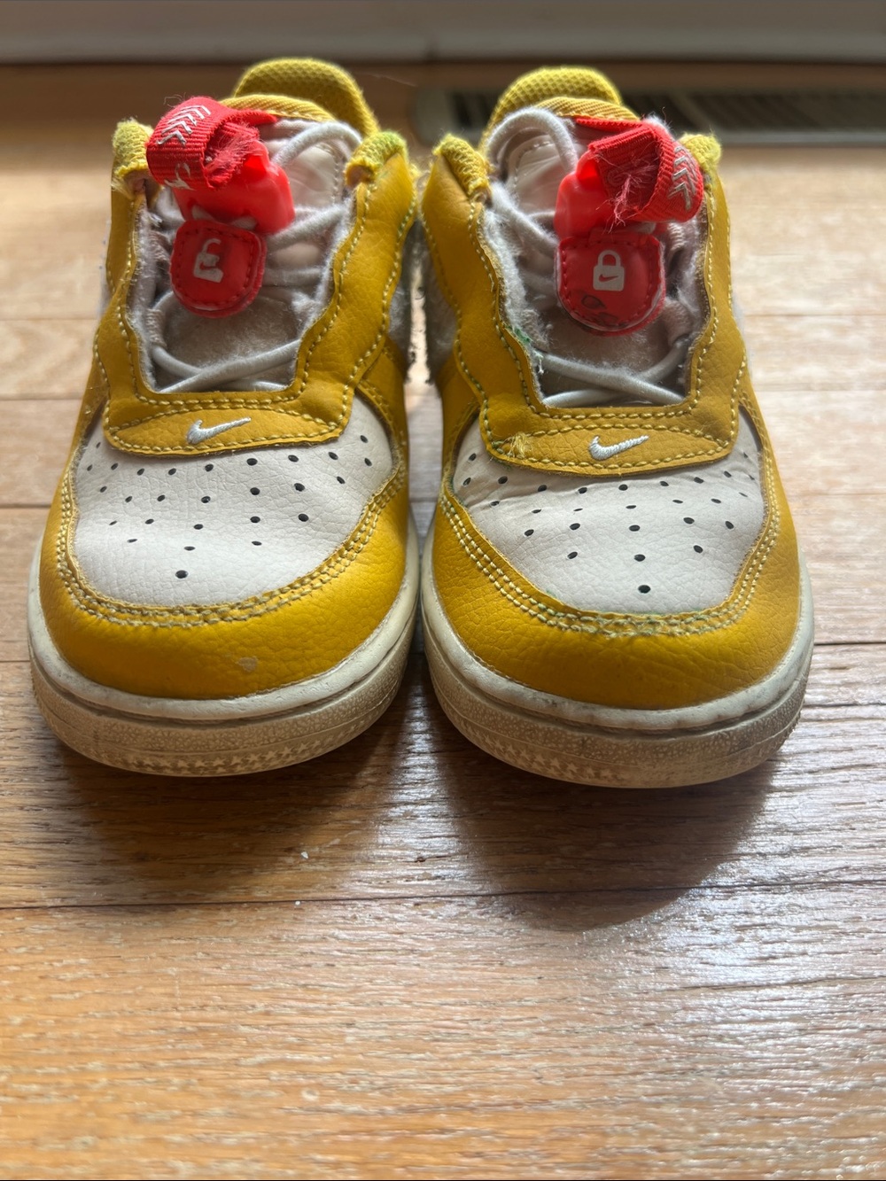 Nike Kids Yellow, White and Red Low-Top Sneakers